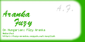aranka fuzy business card