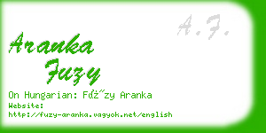 aranka fuzy business card